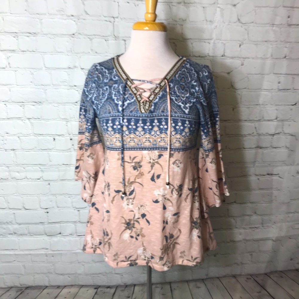 Style & Co. pink floral tunic